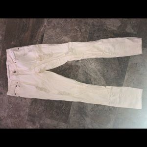 BlueNotes Distressed White Jeans